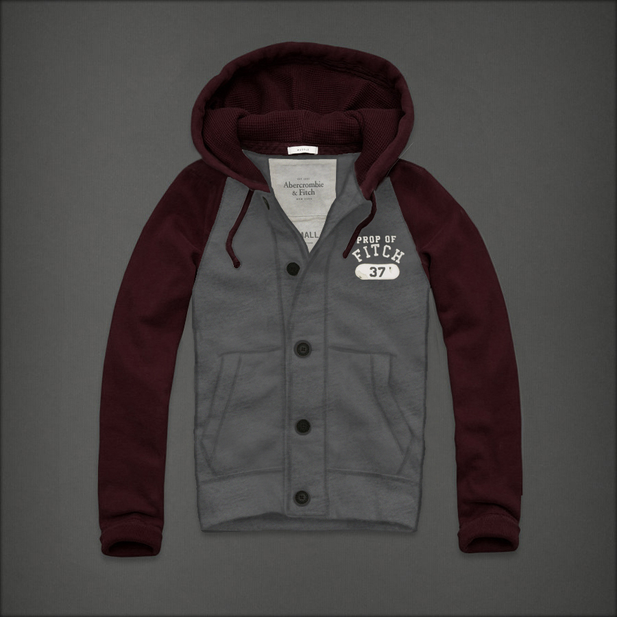 Abercrombie Fitch Hombres Con Botón Capucha AF6484